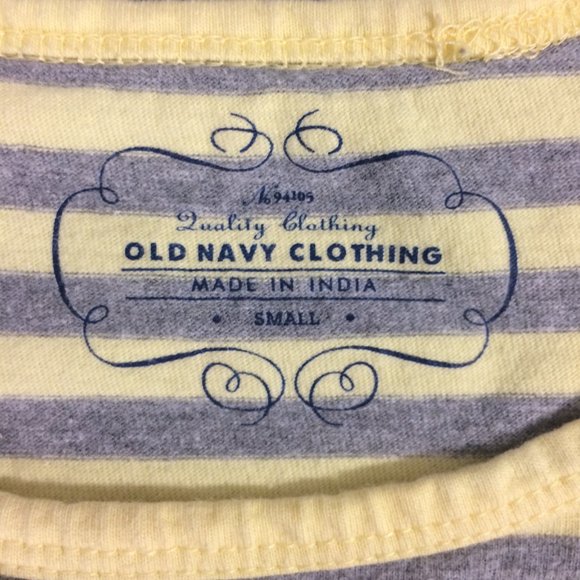 Old Navy Girls S Yellow Gray Striped Cotton Top - Picture 3 of 6